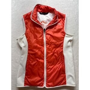 NEW Kjus Vest Womens Orange/White Golf Insulated Lightweight Sz‎ 36/S